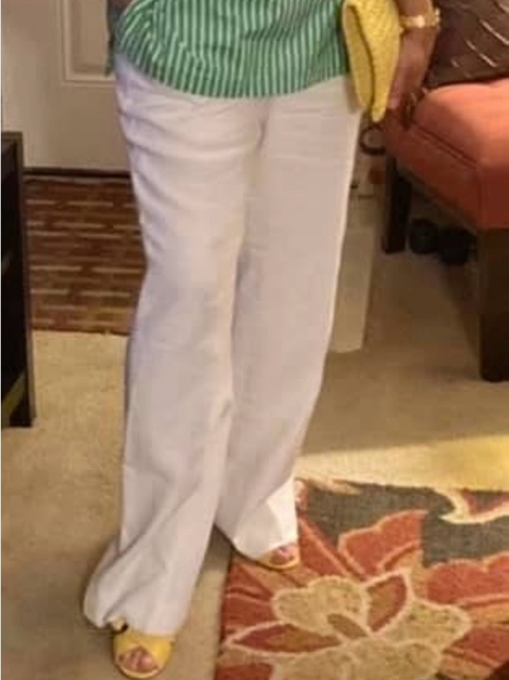 Lauren Ralph Lauren Green Stripe Popover Shirt - Picture 5 of 7